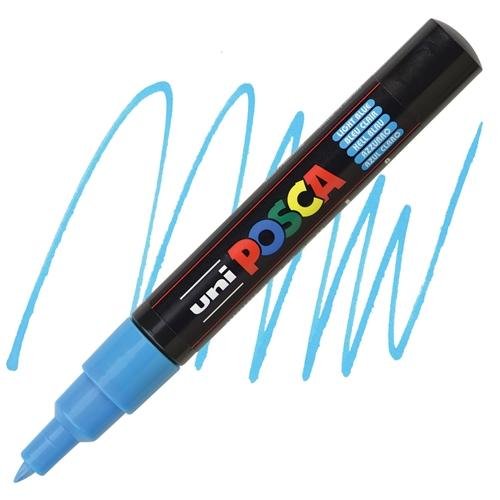 Uni-Ball Posca PC-1M 0.7mm Su Bazlı Poster Markörü Açık Mavi 6 Lı Kutu