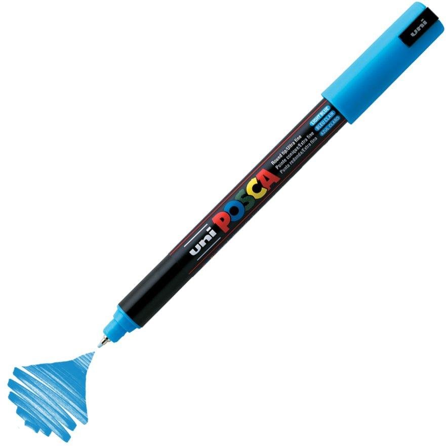 Uni-Ball Posca PC-1MR 0.7mm Su Bazlı Poster Markörü Buz Mavisi 6 Lı Kutu