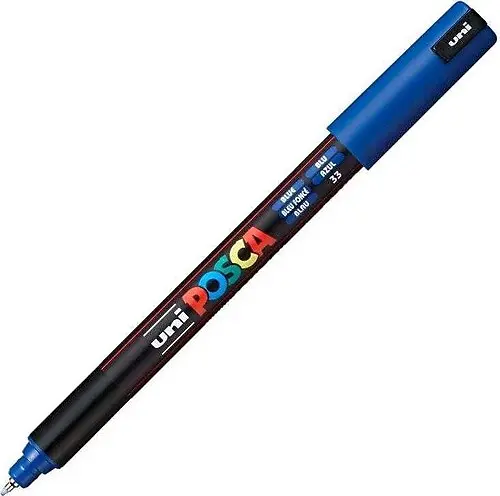 Uni-Ball Posca PC-1MR 0.7mm Su Bazlı Poster Markörü Mavi 6 Lı Kutu