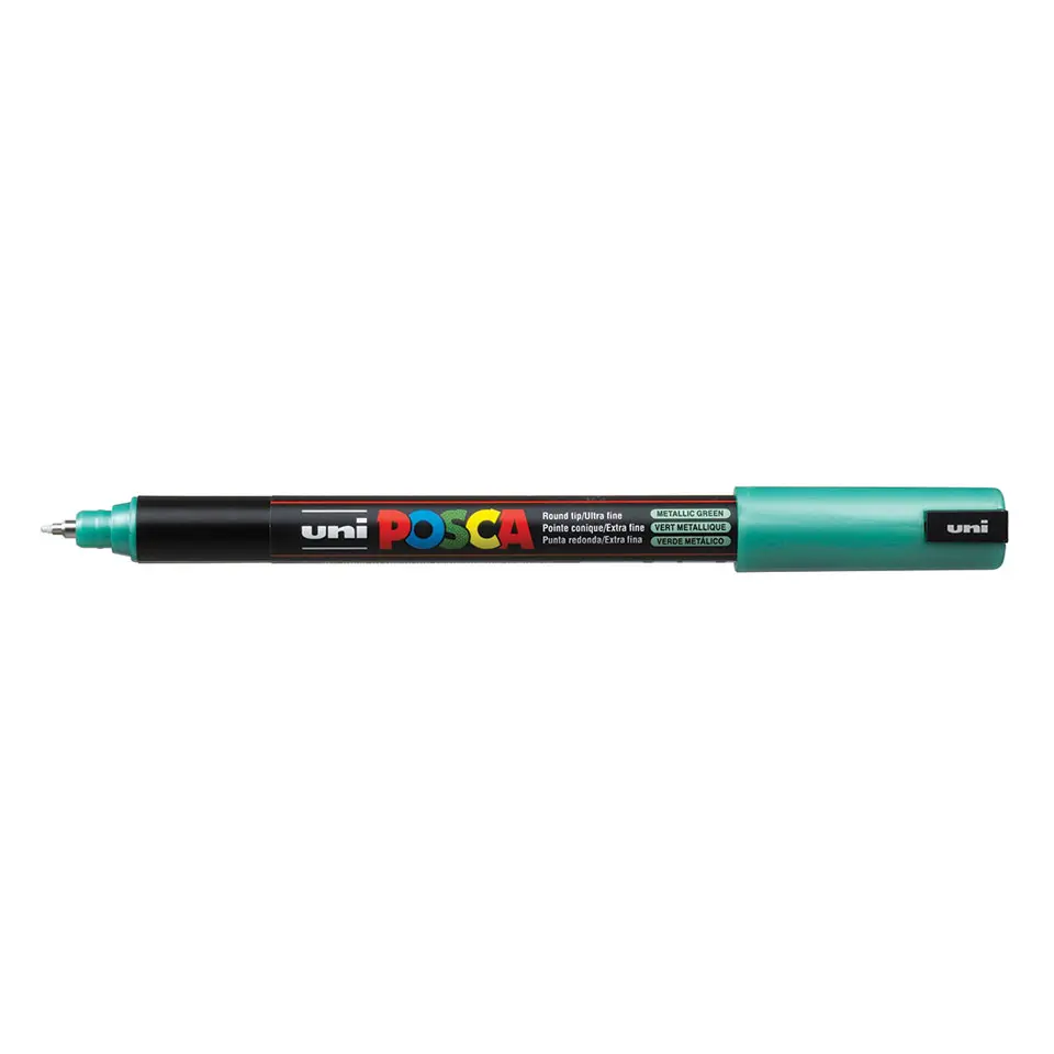 Uni-Ball Posca PC-1MR 0.7mm Su Bazlı Poster Markörü Metalik Yeşil 6 Lı Kutu