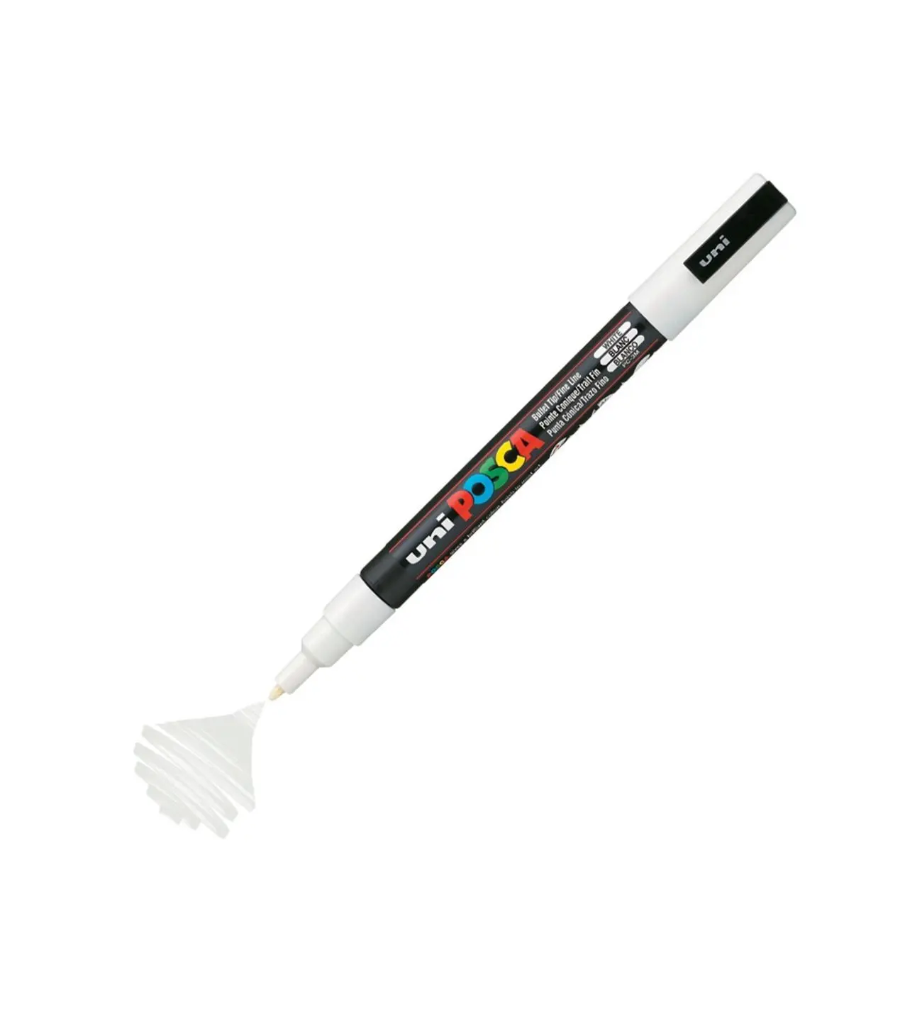 Uni-Ball Posca PC-3M 0.9 - 1.3mm Su Bazlı Poster Markörü Beyaz 6 Lı Kutu