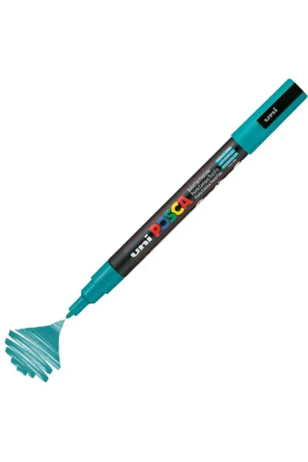 Uni-Ball Posca PC-3M 0.9 - 1.3mm Su Bazlı Poster Markörü Zümrüt Yeşili 6 Lı Kutu