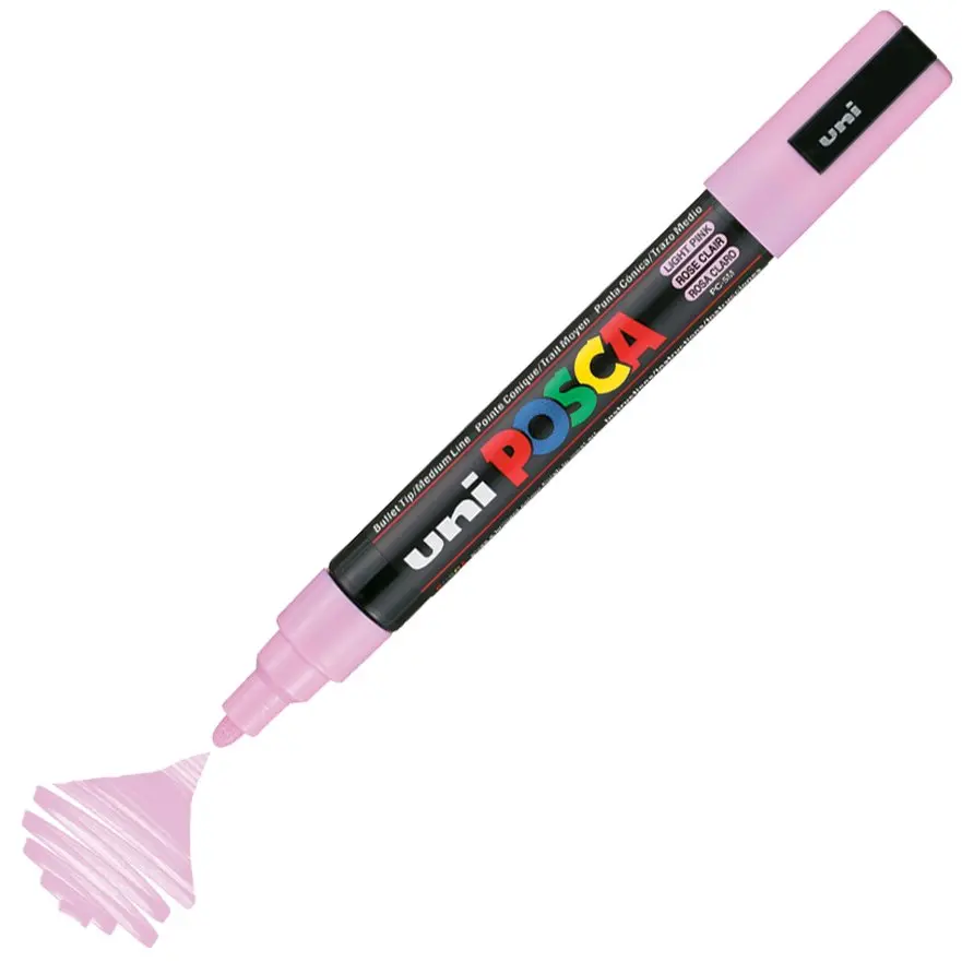 Uni-Ball Posca PC-5M 1.8 - 2.5mm Su Bazlı Poster Markörü Açık Pembe 6 Lı Kutu