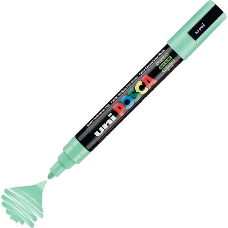 Uni-Ball Posca PC-5M 1.8 - 2.5mm Su Bazlı Poster Markörü Açık Yeşil 6 Lı Kutu