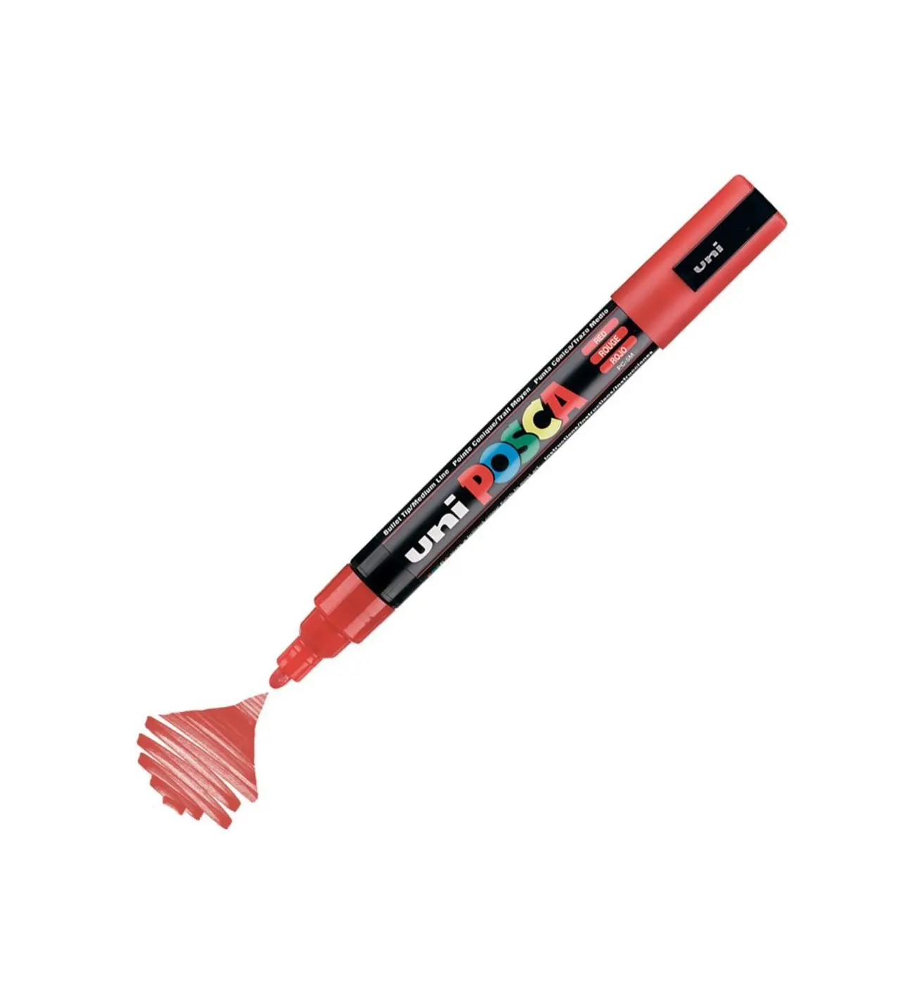Uni-Ball Posca PC-5M 1.8 - 2.5mm Su Bazlı Poster Markörü Kırmızı 6 Lı Kutu