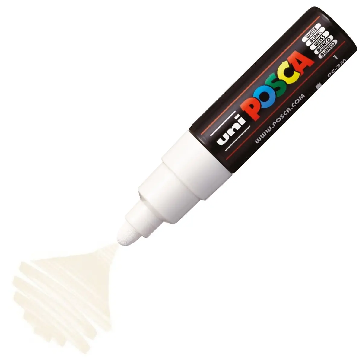 Uni-Ball Posca PC-7m 4.5 - 5.5mm Su Bazlı Poster Markörü Beyaz 6 Lı Kutu