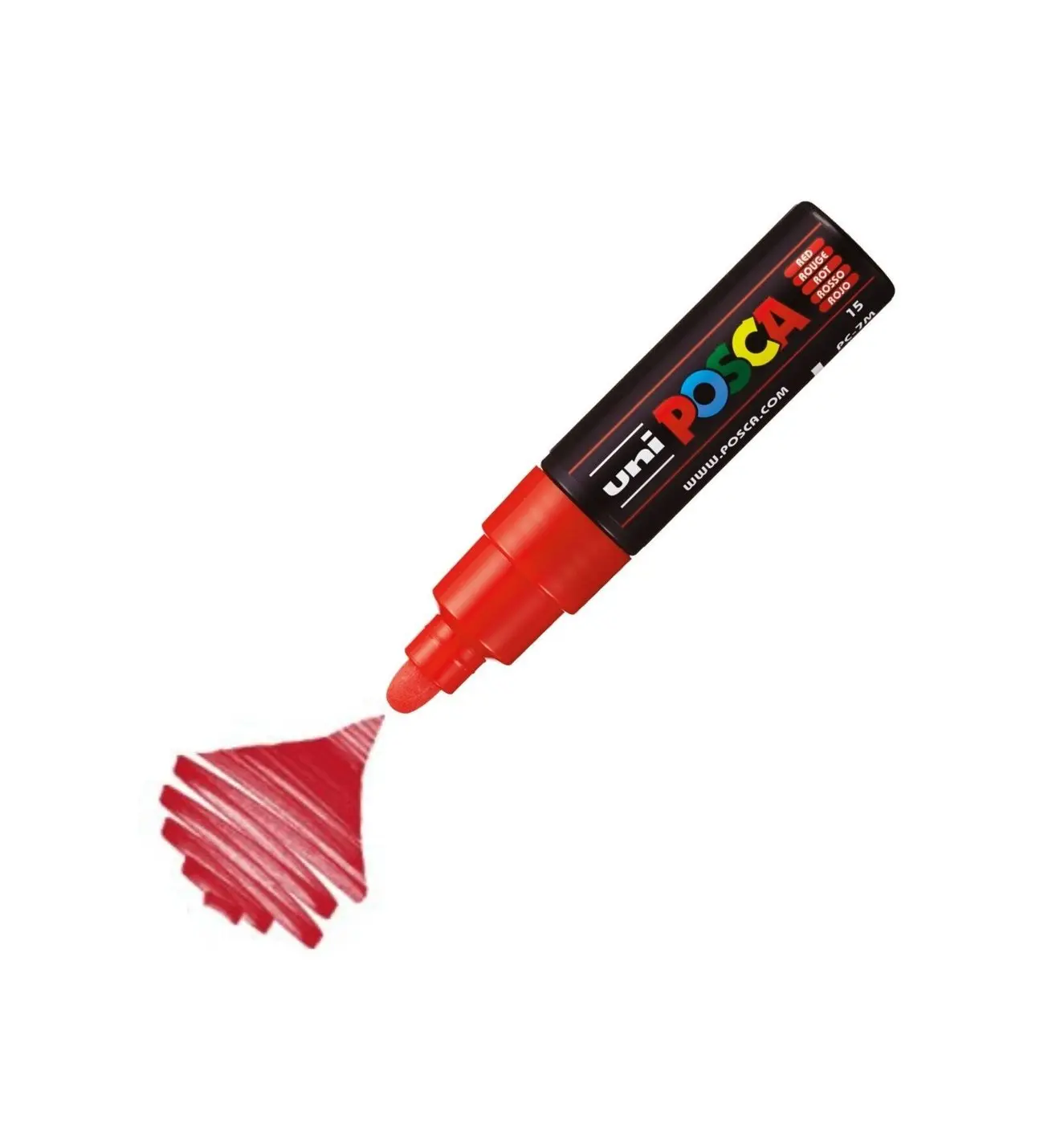 Uni-Ball Posca PC-7M 4.5 - 5.5mm Su Bazlı Poster Markörü Kırmızı 6 Lı Kutu
