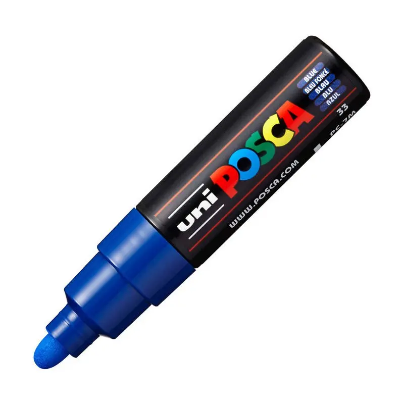 Uni-Ball Posca PC-7M 4.5 - 5.5mm Su Bazlı Poster Markörü Mavi 6 Lı Kutu