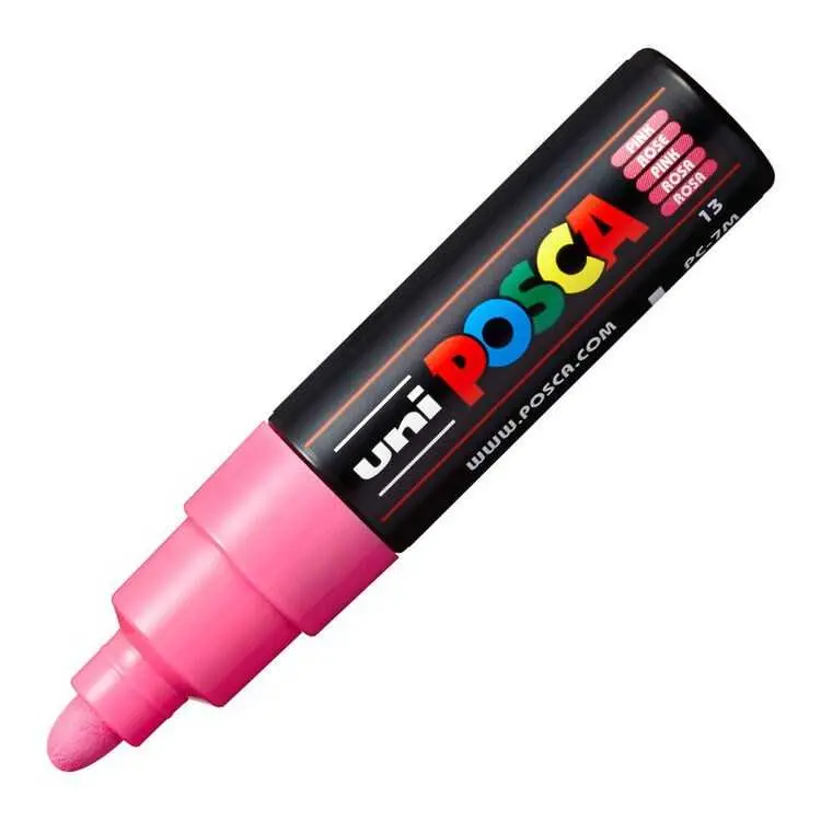 Uni-Ball Posca PC-7M 4.5 - 5.5mm Su Bazlı Poster Markörü Pembe 6 Lı Kutu