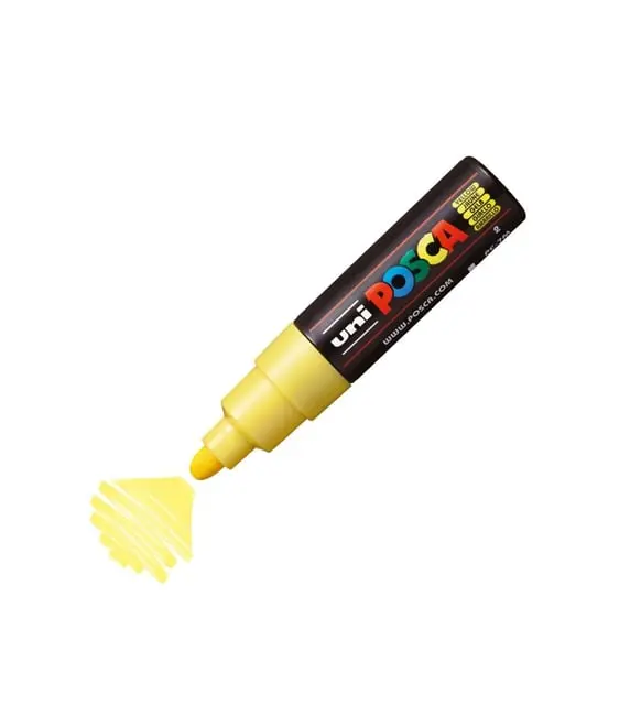 Uni-Ball Posca PC-7M 4.5 - 5.5mm Su Bazlı Poster Markörü Sarı 6 Lı Kutu