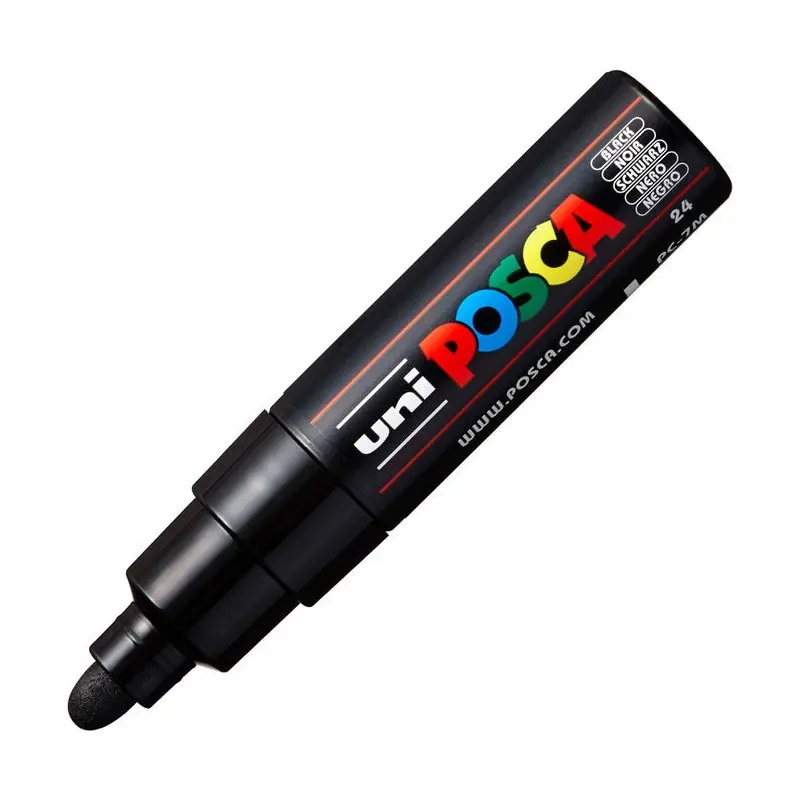 Uni-Ball Posca PC-7M 4.5 - 5.5mm Su Bazlı Poster Markörü Siyah 6 Lı Kutu