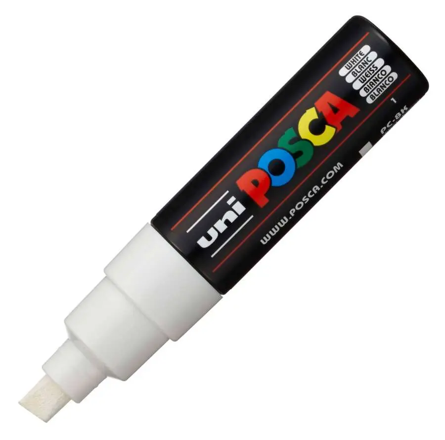 Uni-Ball Posca PC-8K 8.0mm Su Bazlı Poster Markörü Beyaz 6 Lı Kutu