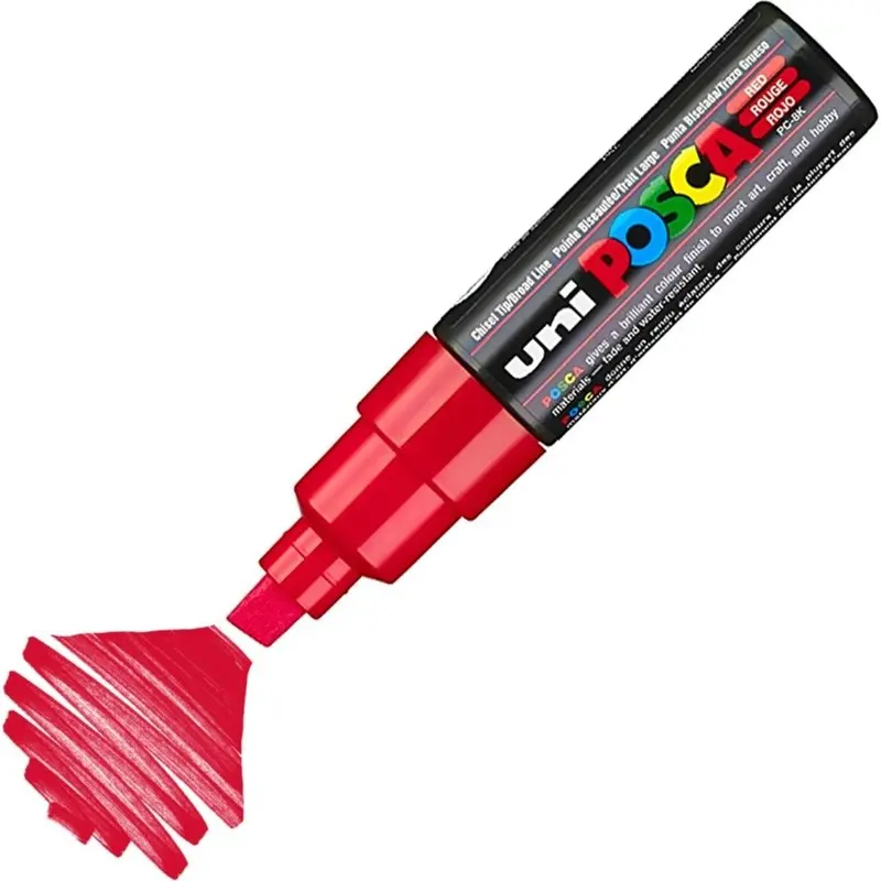 Uni-Ball Posca PC-8K 8.0mm Su Bazlı Poster Markörü Kırmızı 6 Lı Kutu