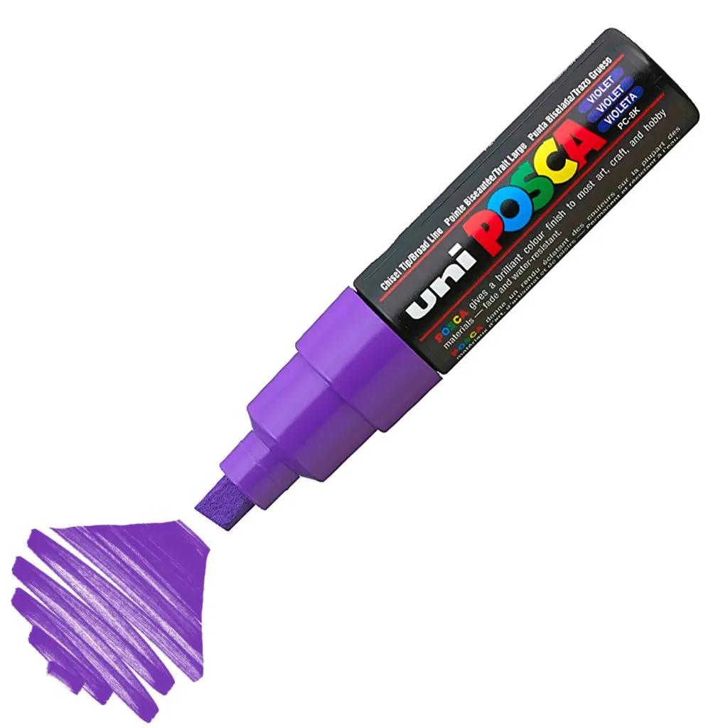 Uni-Ball Posca PC-8K 8.0mm Su Bazlı Poster Markörü Mor 6 Lı Kutu