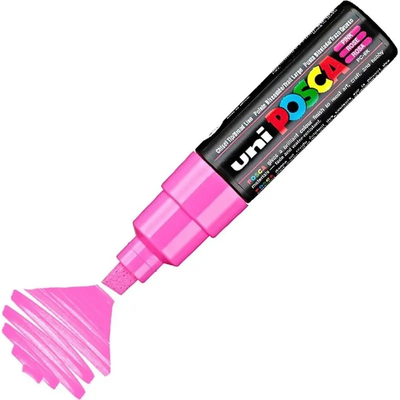 Uni-Ball Posca PC-8K 8.0mm Su Bazlı Poster Markörü Pembe 6 Lı Kutu