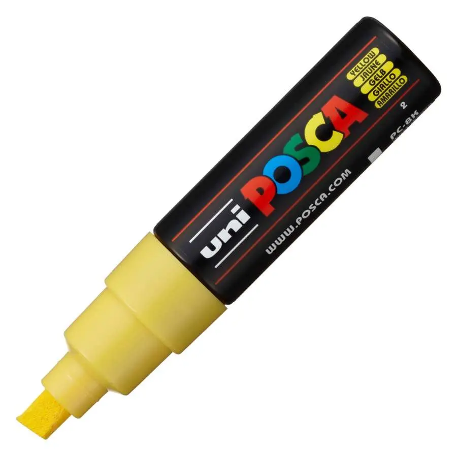 Uni-Ball Posca PC-8K 8.0mm Su Bazlı Poster Markörü Sarı 6 Lı Kutu