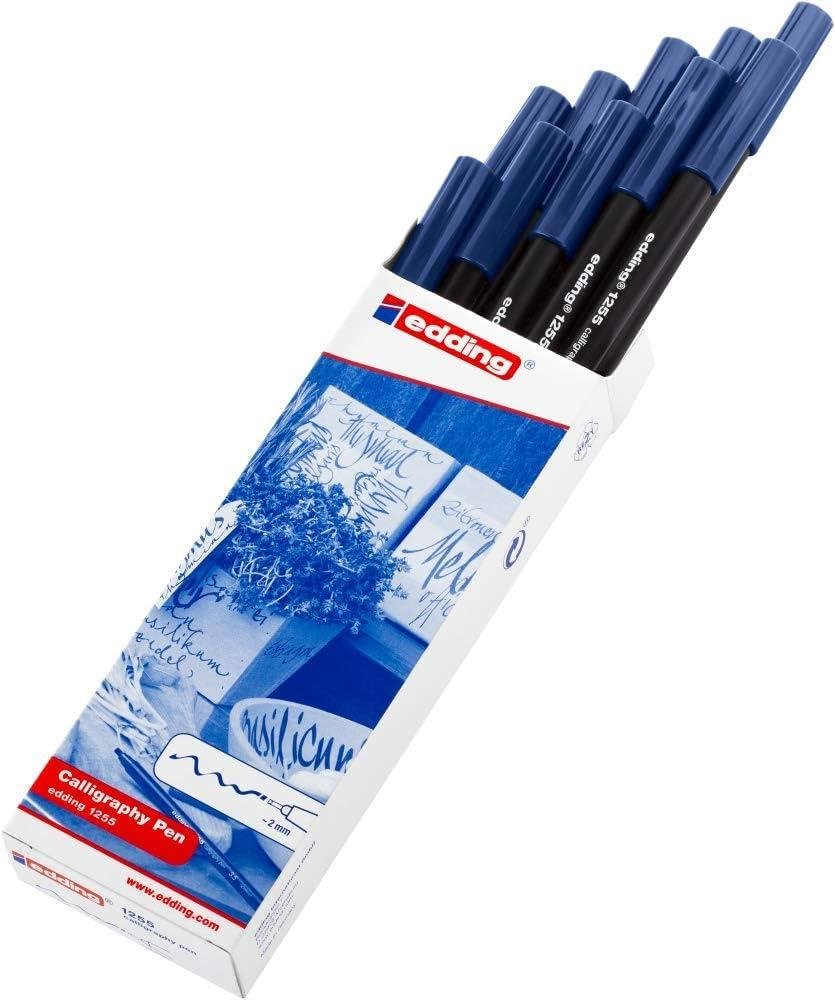 Edding 1255 Kaligrafi Kalemi 2 mm Çelik Mavisi 10 Lu Kutu