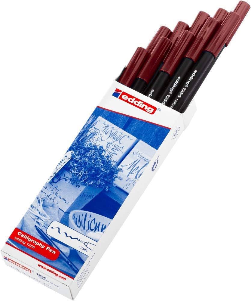Edding 1255 Kaligrafi Kalemi 2 mm Bordo 10 Lu Kutu