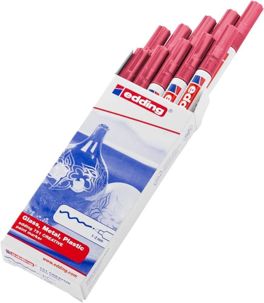 Edding 751 Boya Dekor Markörü Kırmızı 10 Lu Kutu