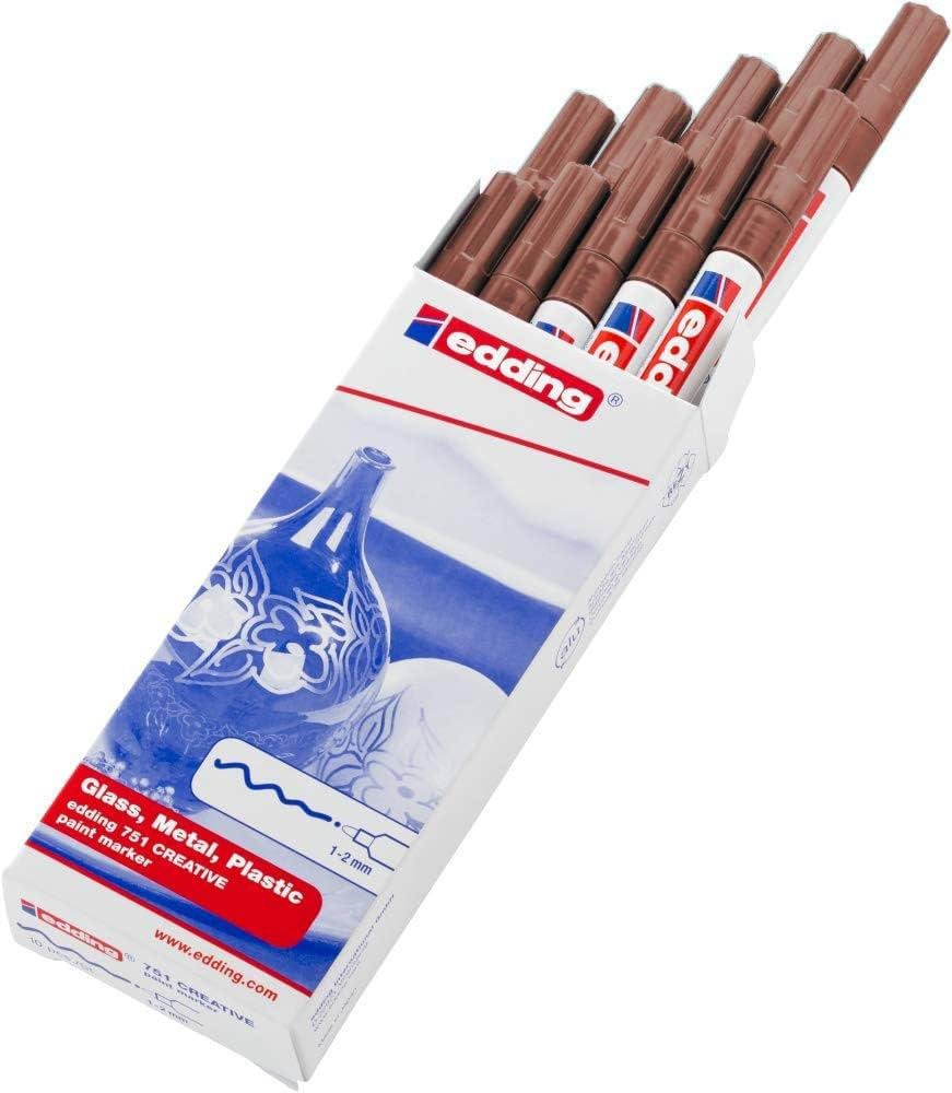 Edding 751 Boya Dekor Markörü Kahverengi 10 Lu Kutu