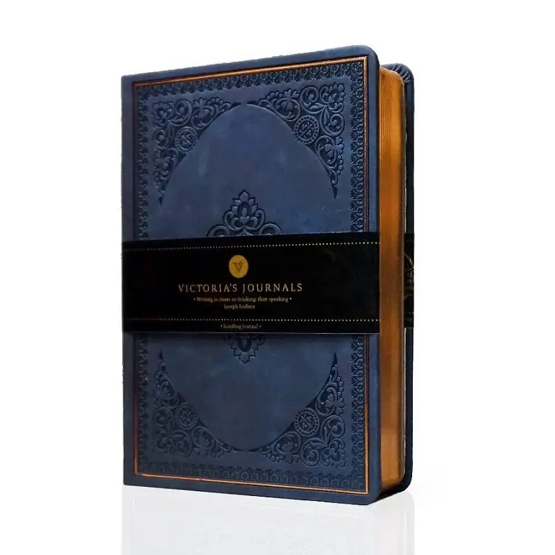 Victoria Journals Vintage Old Book Defter 80gr. 12x17cm 128 Yaprak Çizgili Lacivert