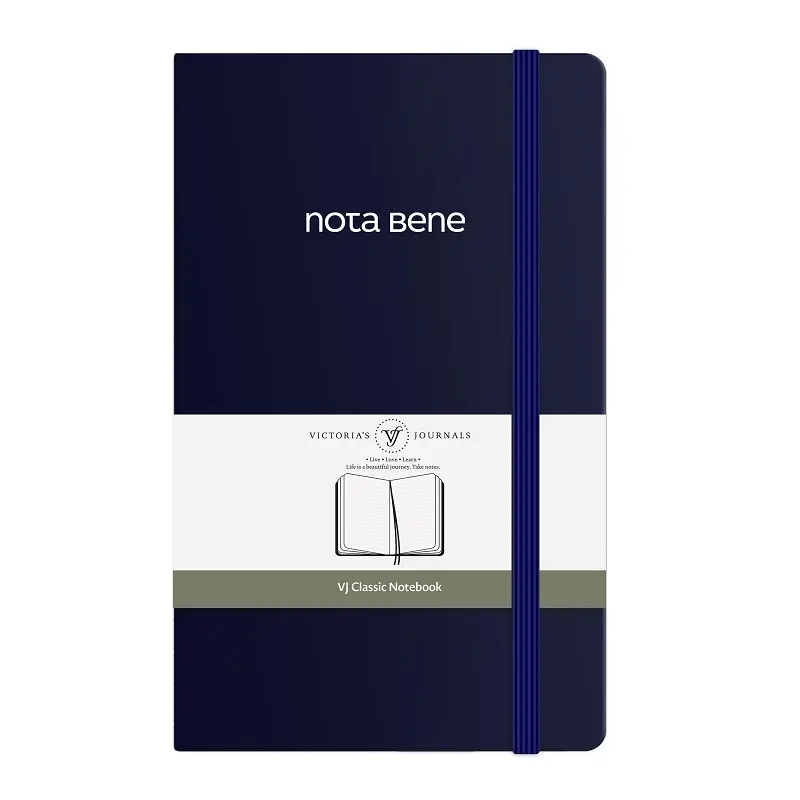 Victoria's Journals Nota Bene Classic Sert Kapak Defter 13x21cm Çizgili Lacivert