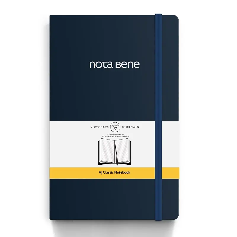 Victoria's Journals Nota Bene Classic Esnek Kapak Defter 13x21cm 70gr. 400 Sayfa Çizgili Lacivert