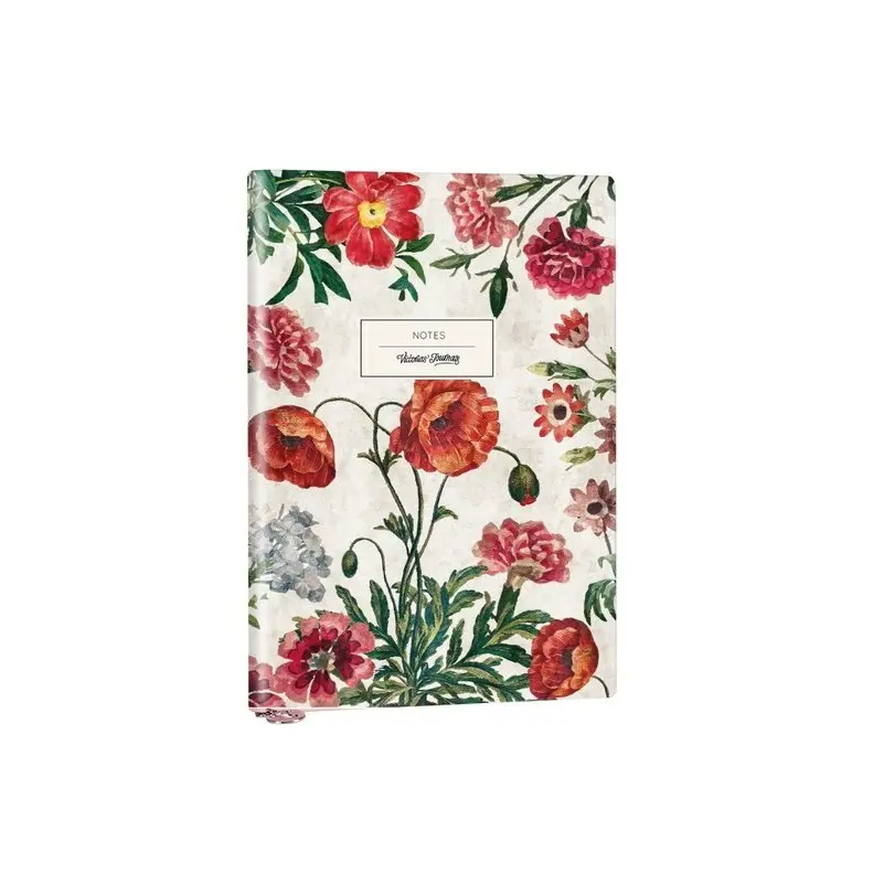 Victoria's Journals Smyth Flexy Art Esnek Kapak Vegan Deri 96 Yaprak 14.8x21cm A5 80gr. Çizgili Defter Çiçek Desenli
