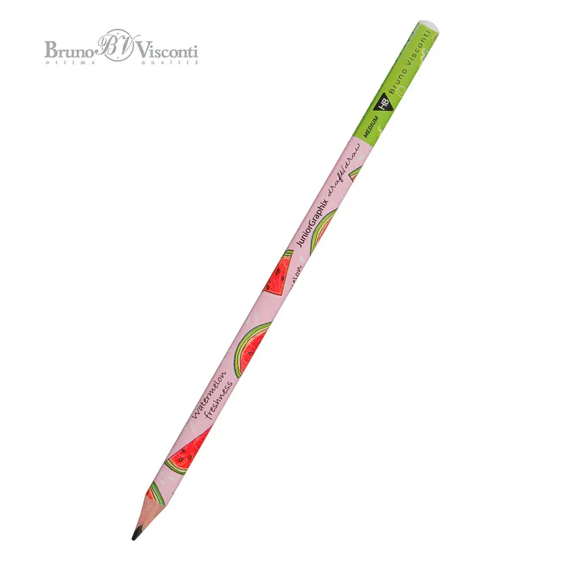 Bruno Visconti JuniorGraphix Tutti Frutti Desen Üçgen Gövde Kurşun Kalem HB 50 Li Paket