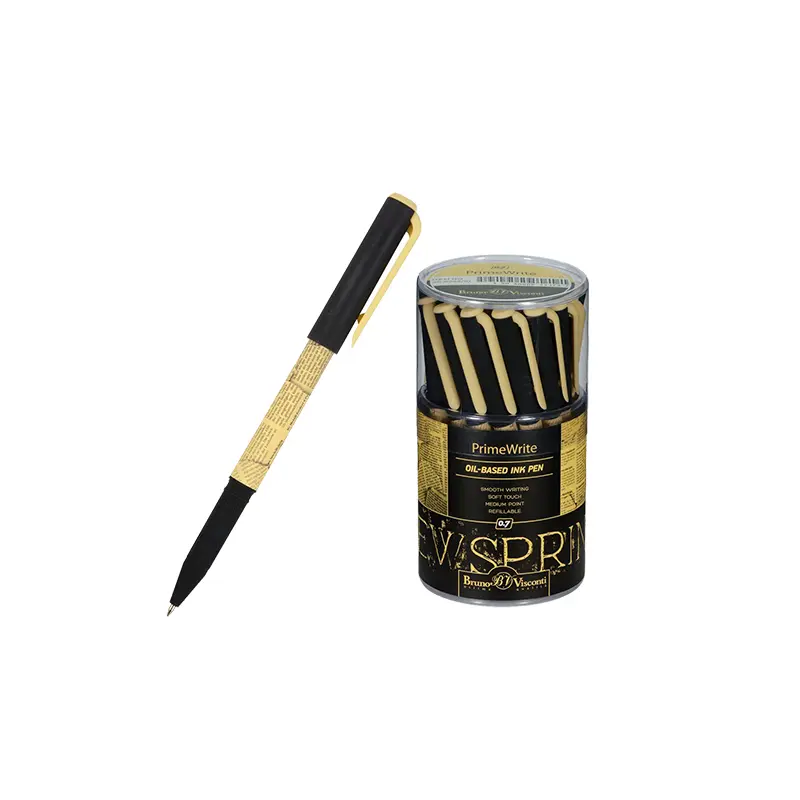 Bruno Visconti PrimeWrite Gazete 2 Desen Tükenmez Kalem 0.7mm Mavi x 24 Lü Kutu