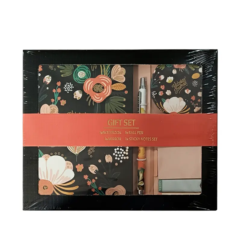 Victoria Journals Set 13x18cm 128 Sayfa 100 Gr. Sert Kapak Defter + 1 Ad. Ayna + 1 Ad. Tükenmez Kalem + Postit