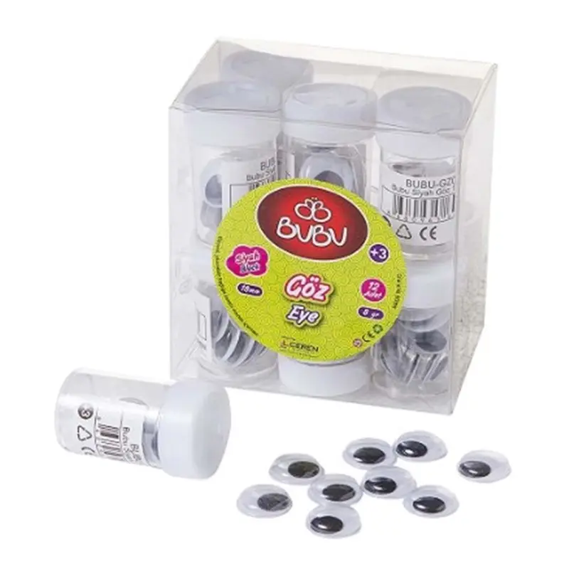 Bu-Bu Siyah Oynar Göz 18mm 8 Gr. Tüp x 12 Li Paket