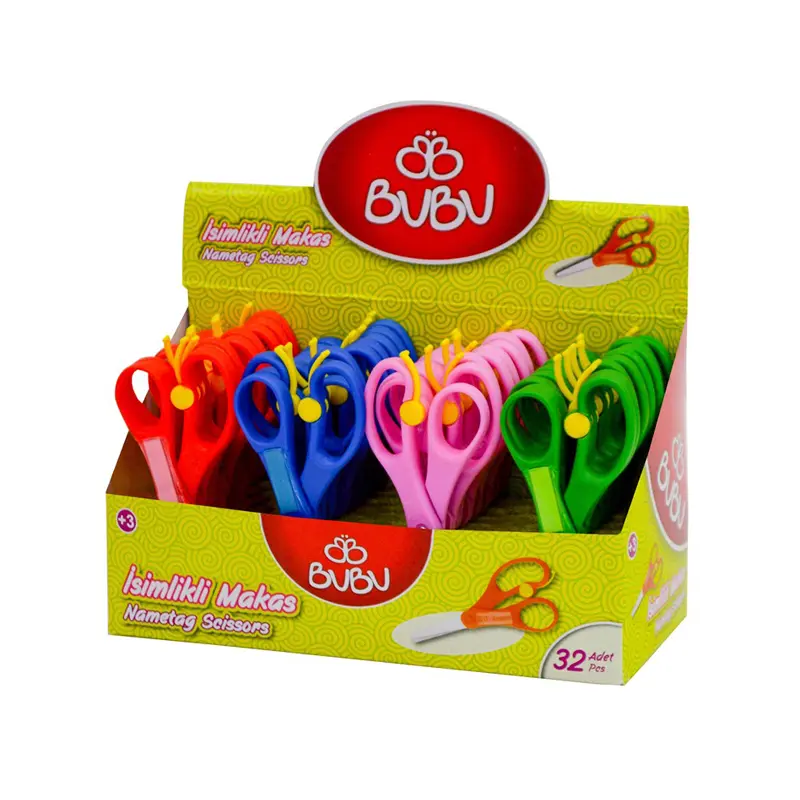 Bu-Bu MK0001 İsimlikli Frenli Okul Makası x 32 Li Stand