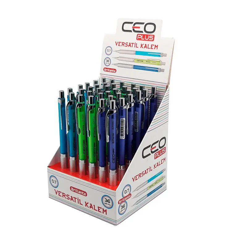 Ceo Plus Brillante Metalik Fosforlu Renk Versatil Kalem 0.7mm x 36 Lı Stand