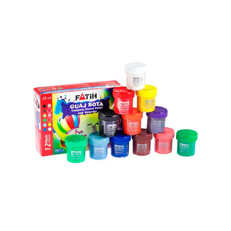 Fatih 50420 Guaj Boya Şişe 25 ML x 12 Renk