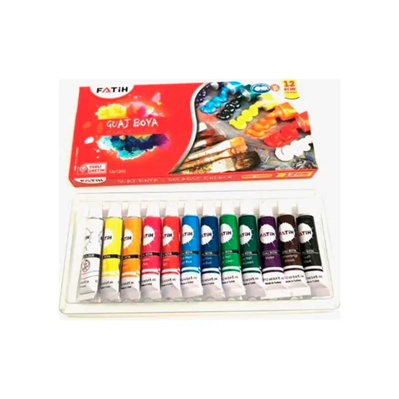 Fatih 50521 Guaj Boya Tüp 12 ML x 12 Renk