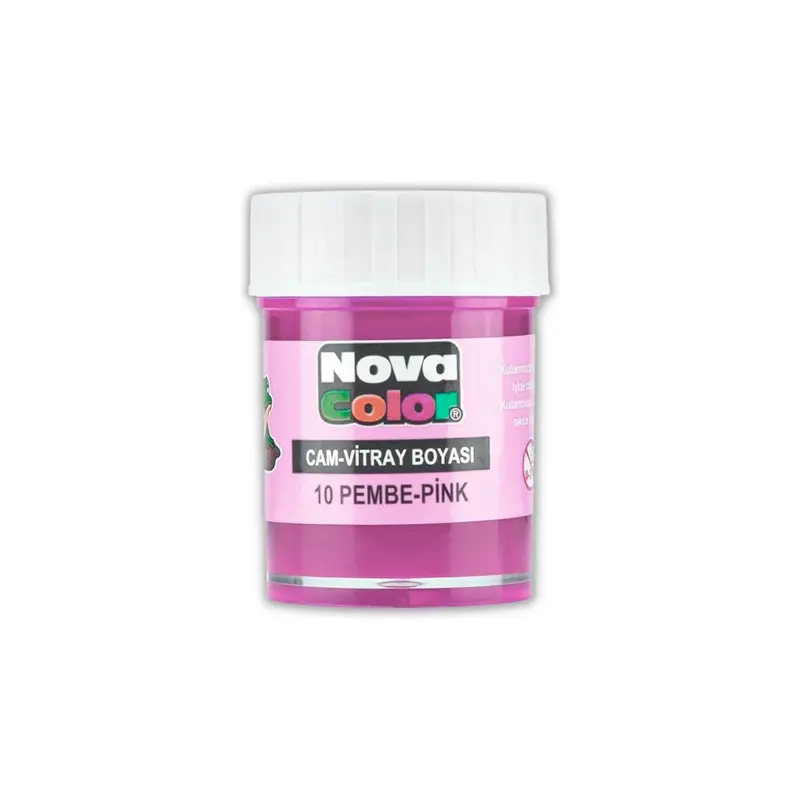 Nova Color Su Bazlı Cam Boyası Pembe 30cc Şişe x 12 Li Kutu