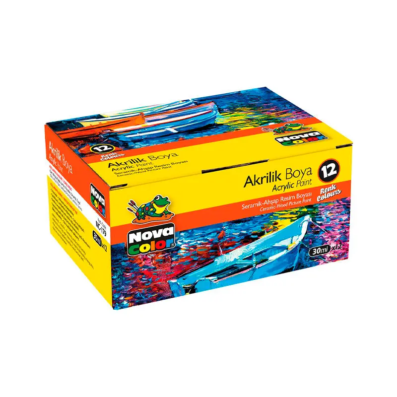 Nova Color NC-179 Akrilik Boya 30 ML Şişe x 12 Renk