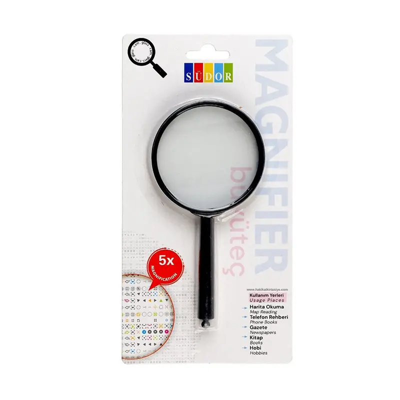 Südor BY75C Büyüteç Cam Blisterli 75mm 5x