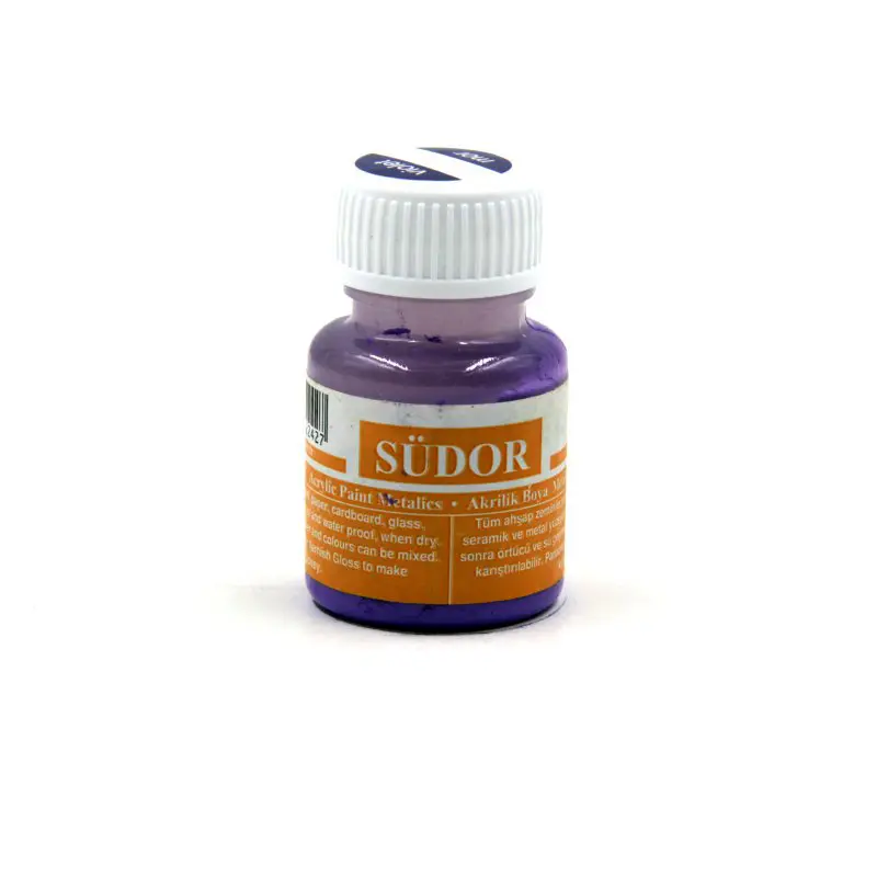 Südor SD100 Akrilik Boya 25 ML Şişe Mor x 10 Lu Kutu
