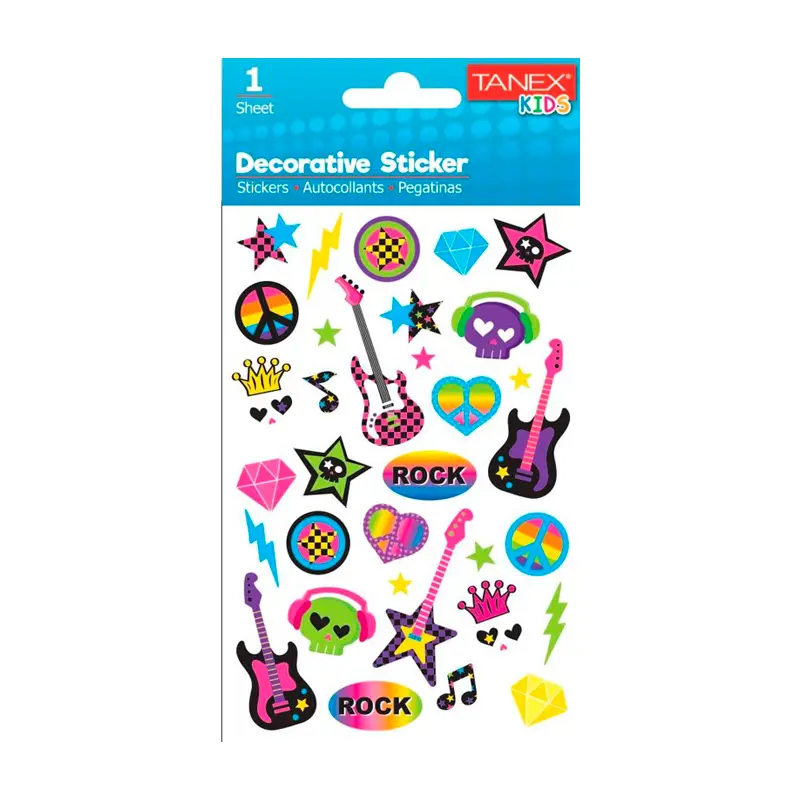 Taneks 25063 Puffy Dekoratif Sticker Rock Serisi x 5 Li Paket