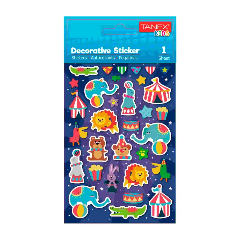 Taneks 25170 Puffy Dekoratif Sticker Karnaval Sirk Serisi x 5 Li Paket