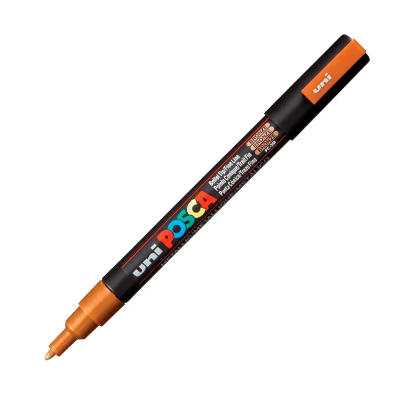 Uni-Ball Posca PC-3M 0.9 - 1.3mm Su Bazlı Poster Markörü Bronz x 6 Lı Kutu