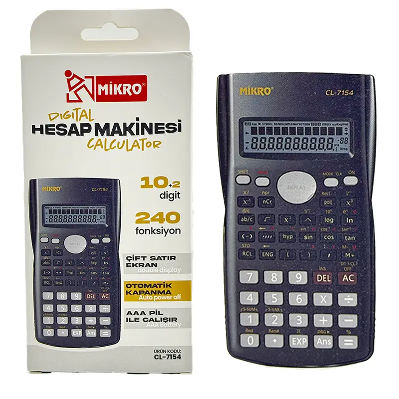 Mikro CL-7154 Digital Pro Renkli Hesap Makinesi 10+2 Hane 240 Fonksiyon