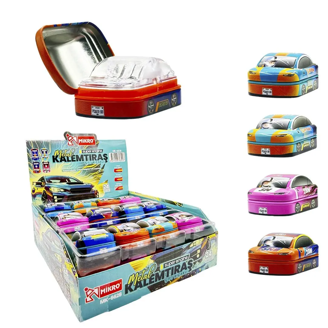 Mikro MK-6628 Çiftli Metal Kalemtraş Süper Engine x 24 Lü Kutu
